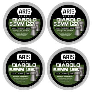 4un - CHUMBINHO AR15 DIABOLO 5,5MM 100UN 10,80GR em Oferta na Shopee
