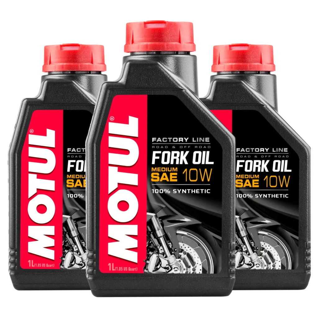 KIT MOTUL FORK OIL FACTORY LINE 10W MEDIUM 3 LITROS