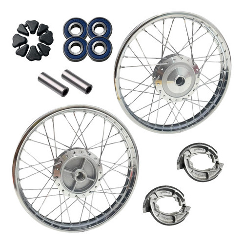 Par Aro Roda Cg Titan 150 Cubo Diamantado Lona/esp/rol/bucha