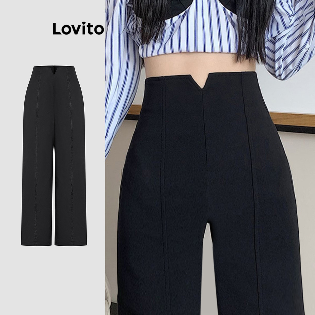 Lovito Calça Casual Calça Básica De Verão Para Mulheres L113MD322 - Women Clothes