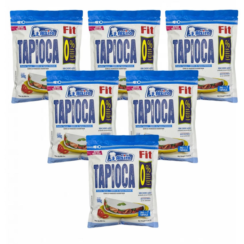 6x Goma De Tapioca Fit Hidratada- Vovó Alzira- 500g