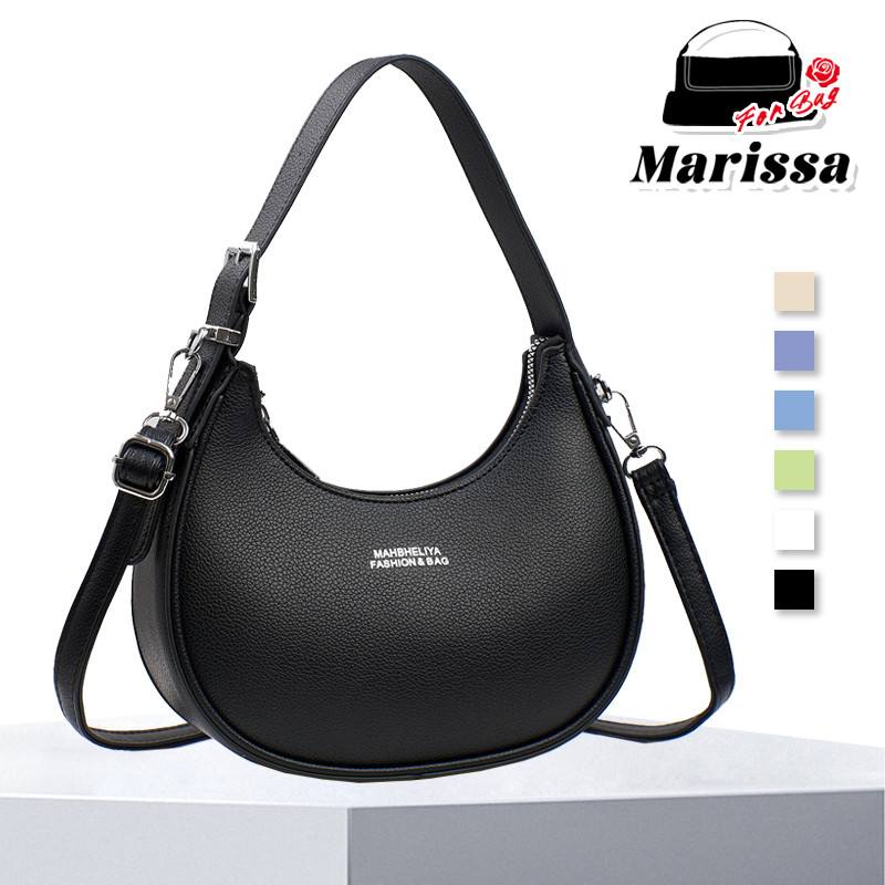 Marissa Bolsa Feminina Sob o Braço em Formato de Meia-Lua Bolsa Baguete Moderna Ideal para Ombro ou Transversal