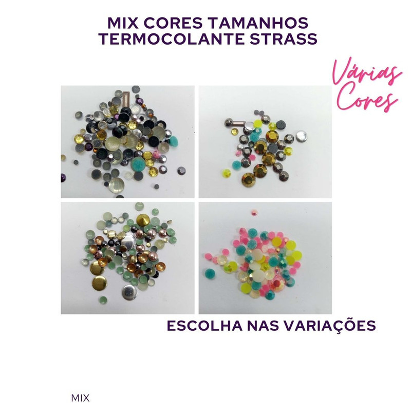 20g Mix Cores Tamanhos Cristal Dome Epoxy Sextavado Chapinha para Unha Pedrarias Hotfix Nail Rhinestone Strass Mix-20g