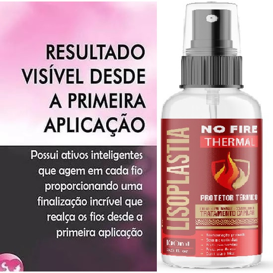proteçao termica contra prancha e secador hidrante da fibra capilar 100ml
