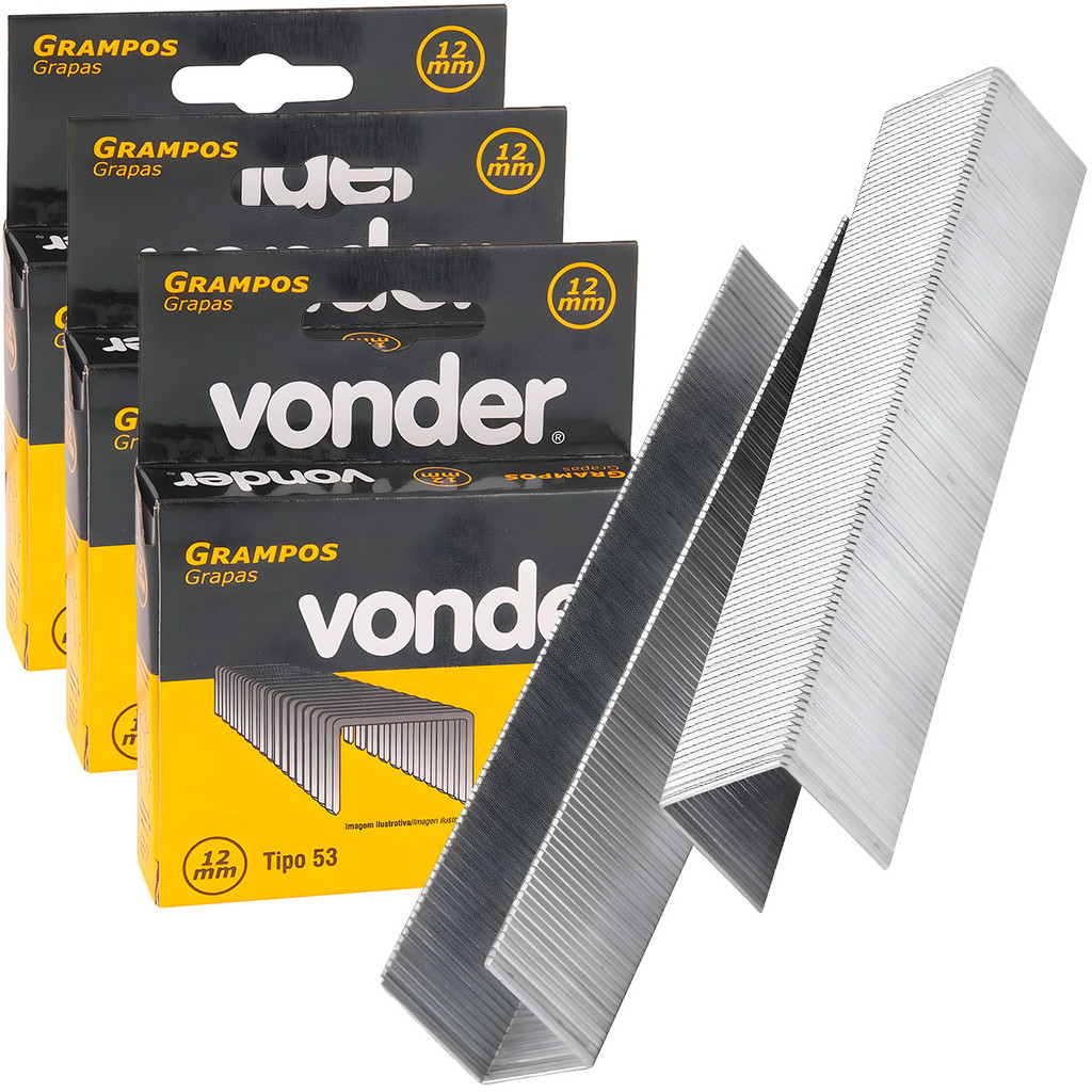 Grampo Para Grampeador Elétrico E Manual 14mm Universal Gpe168 Vonder 3000 Unidades