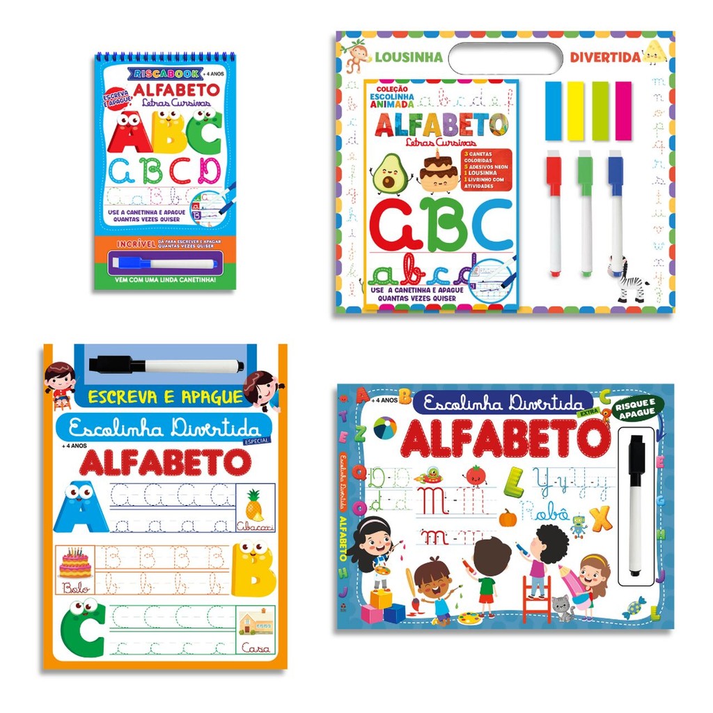 Combo Escolinha Divertida Alfabeto Especial - Kit com 4 Livros