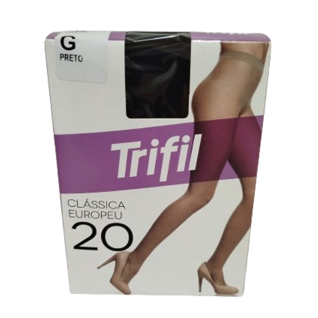 Meia Calça Adulto Clássica Europeu Fio 20 Preta - Trifil