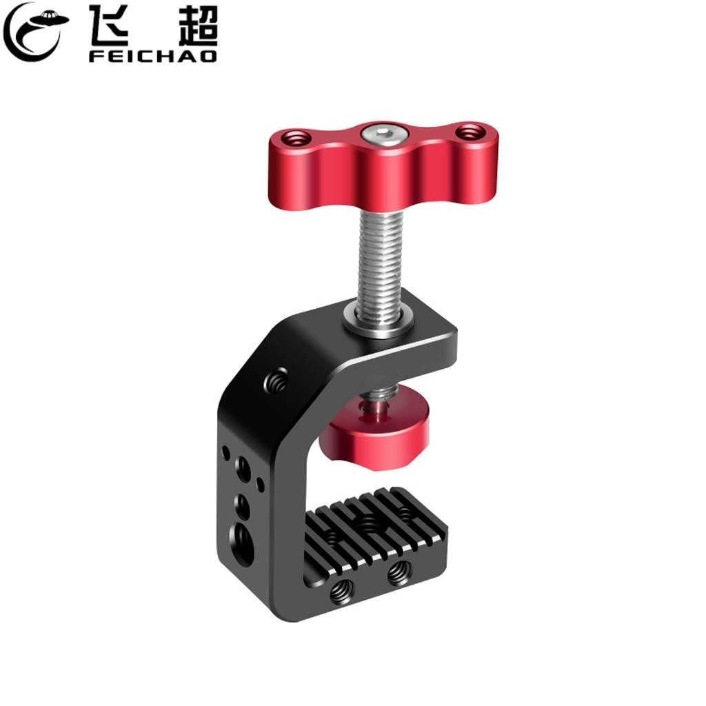 FEICHAO Metal Fixo C Braçadeira Ajuste De Botão Com Furo 1/4 Arri 3/8 Furos Para Monitor De Câmera DSLR Suporte De Braço