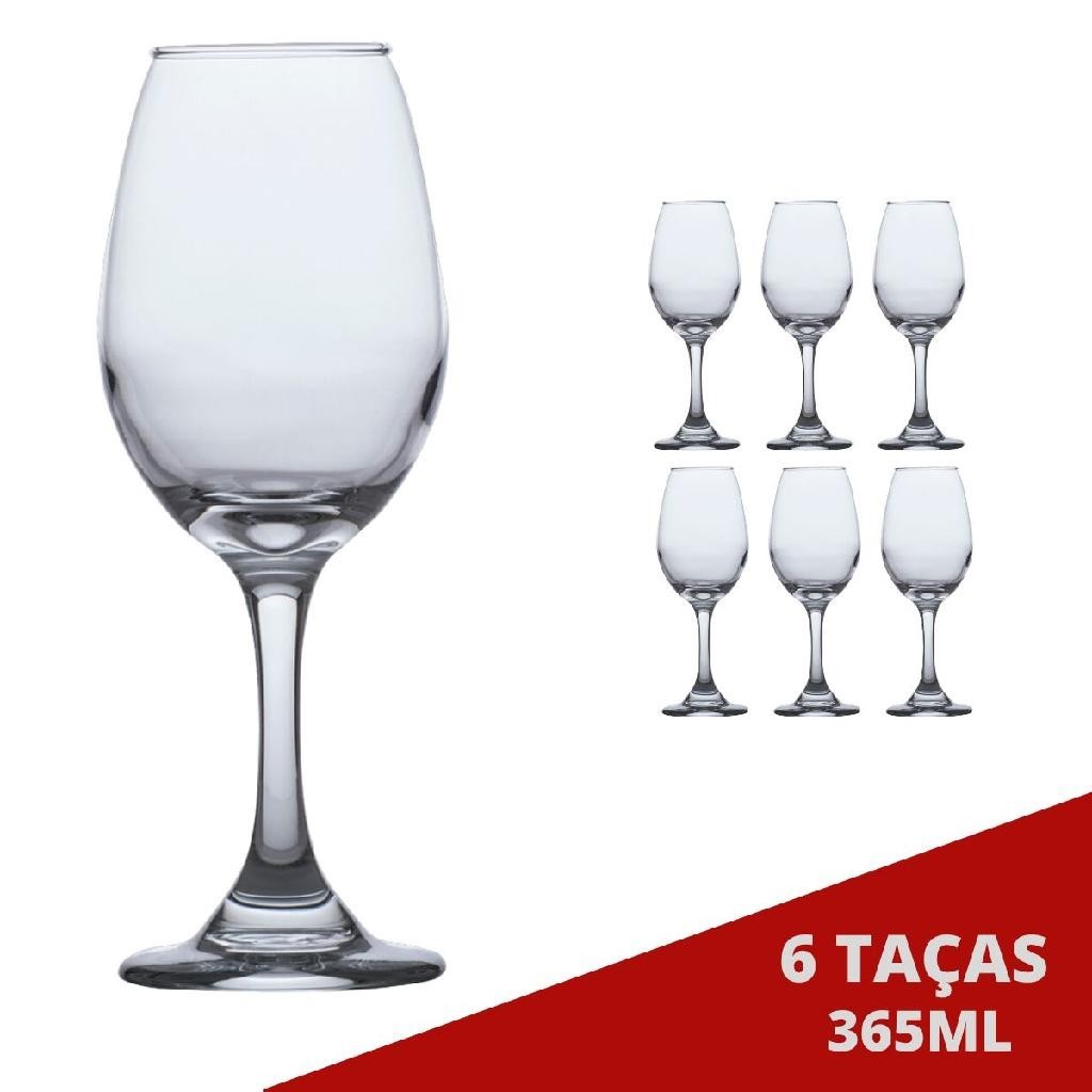 Jogo com 6 Taças de Vinho Festas Drinks Coquetel Bar Lounge