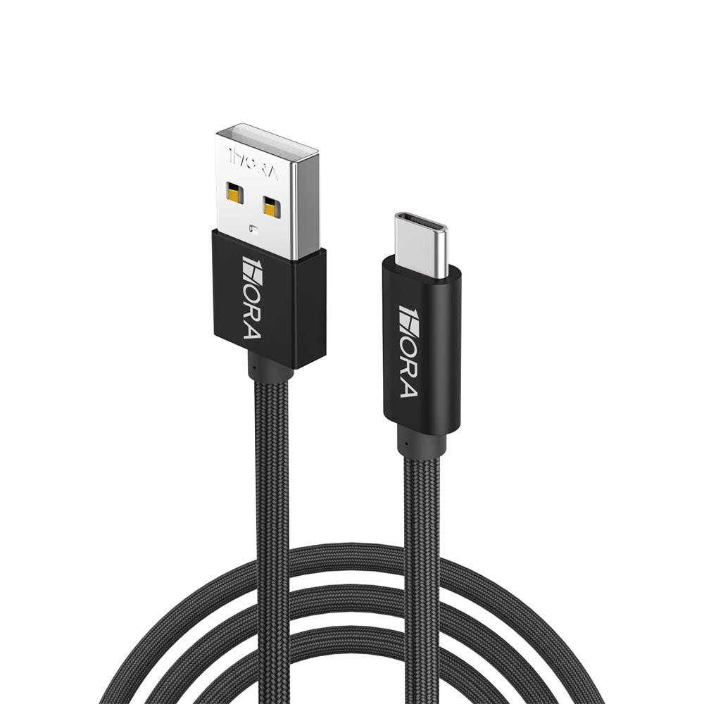 1Hora Cabo USB 2.0 tipo C carga e dados 2.4A 1m preto CAB249