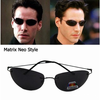 Vintage clássico condução ultraleve titânio polarizados óculos Matrix Neo estilo aviação aro sem óculos