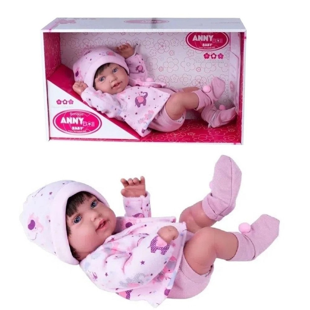 Boneca Reborn Baby Anny Doll Menina com Cabelo para Crianças a partir de 3 Anos Cotiplás - 2441 em Oferta na Shopee