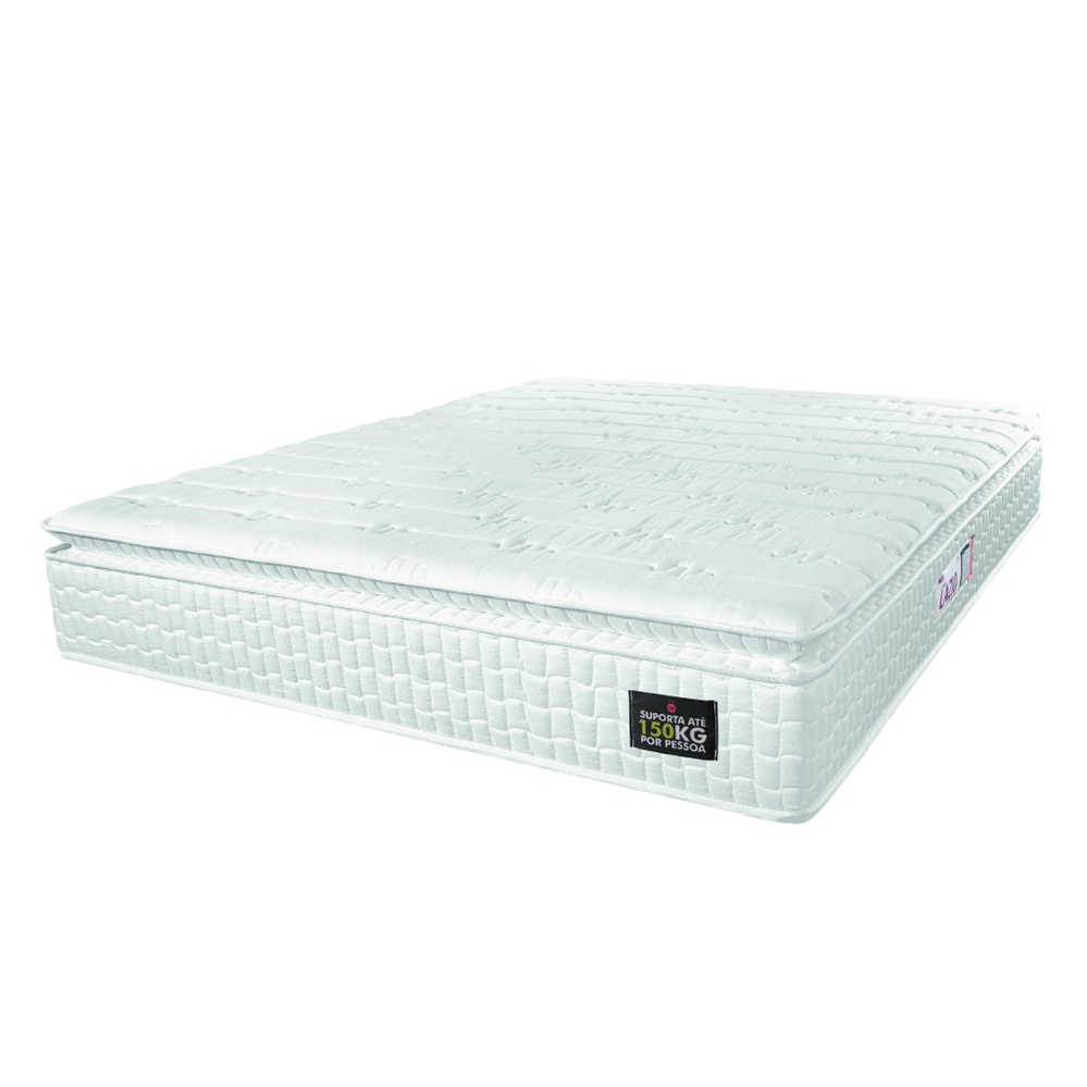 Colchão Casal Espuma D45 Lazio Pillow Top 138x188x29cm Branco Hellen - Suporta até 120kg por Pessoa - Home & Living
