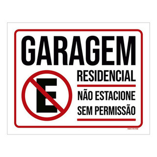 Placa Garagem Residencial Não Estacione Sem Permissão