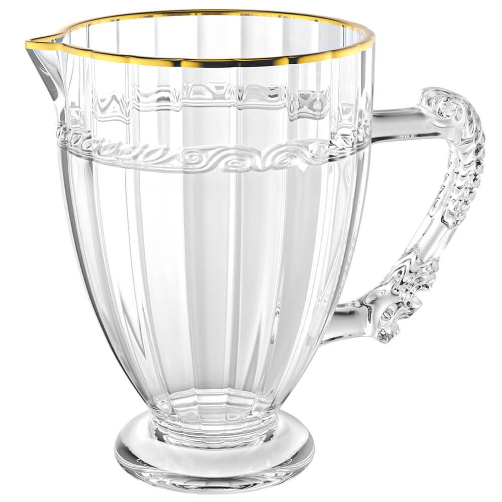 Jarra De Suco E água Em Cristal Transparente Imperial Fio De Ouro 1l - Lyor - Home & Living