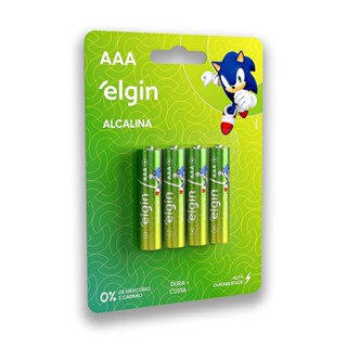Pilha Alcalina AAA Elgin Bateria 3A Palito 4 unidades em Oferta na Shopee