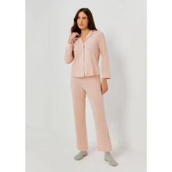 Pijama Longo Feminino Com Botões Hering