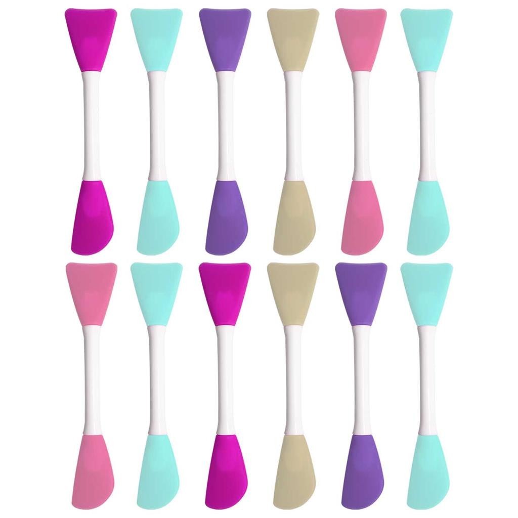 Espátulas Duplas de Silicone para Aplicação de Máscara Argila Skincare Maquiagem