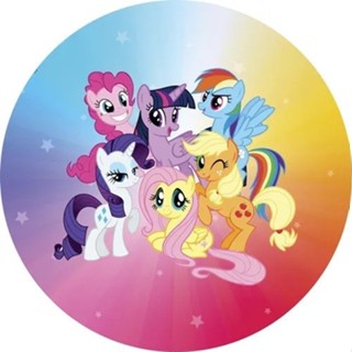 Painel My Little Pony Redondo 50x50 tecido sublimado com elastico LEIA A DESCRIÇÃO em Oferta na Shopee