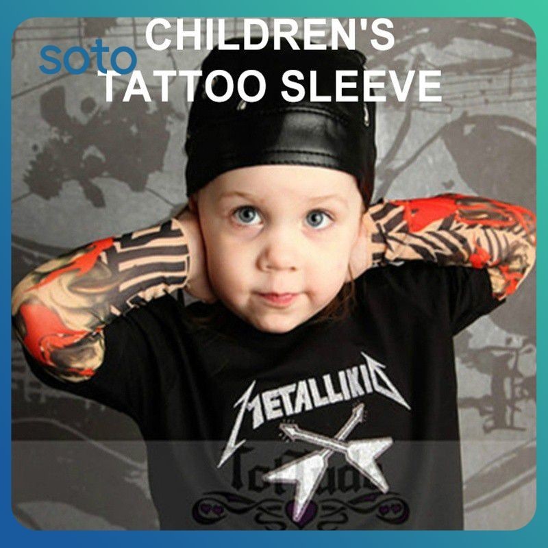 Mangas De Tatuagem De Proteção Solar Infantil SOTO, Masculinas E Femininas, Mangas De Prevenção De Mosquitos Para Bebês, Tatuagem De Verão, Capas Personalizadas Com Padrão De Tatuage