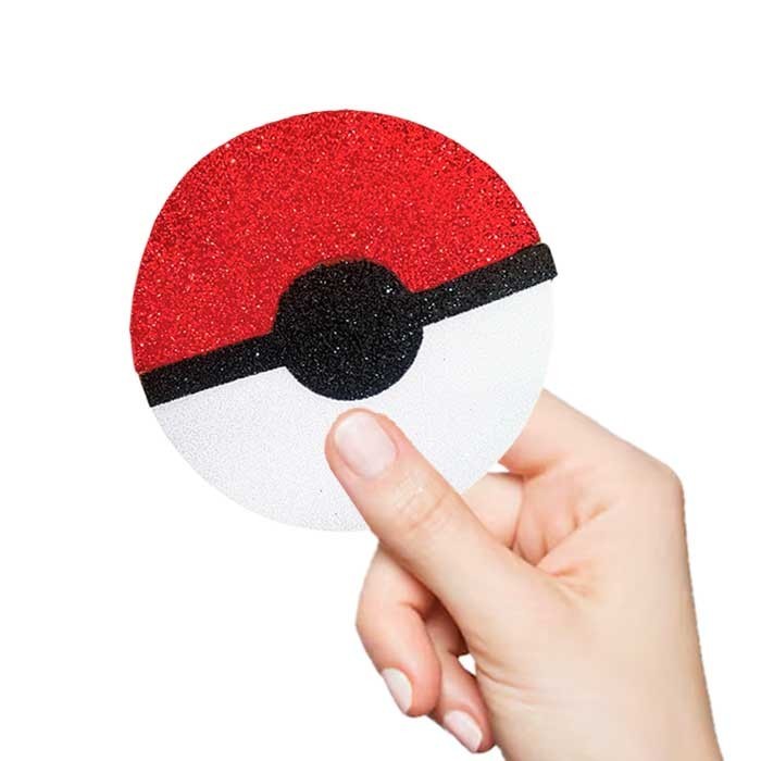Bola Vermelha e Branca Globo POKB EVA com Glitter 8cm Decoracao