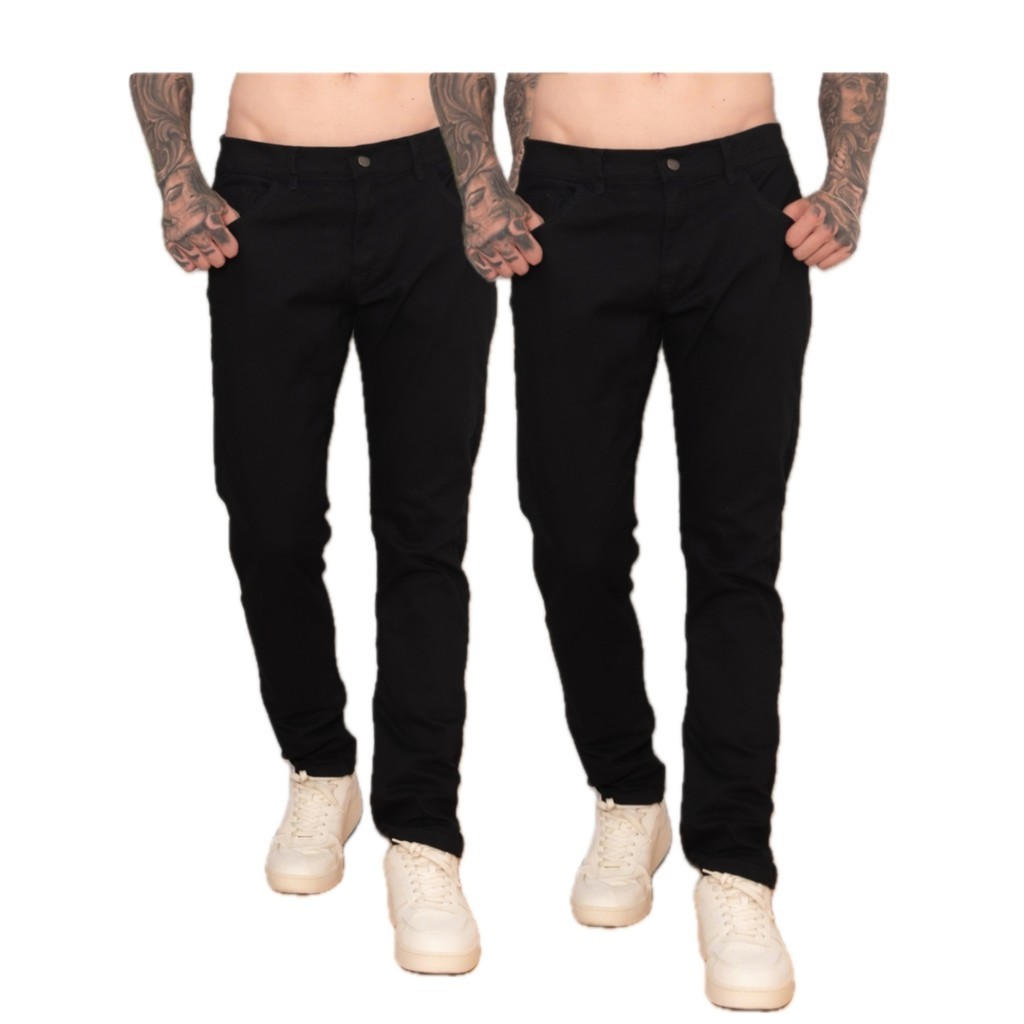 Kit 2 Calça Jeans Masculina Skinny Com Lycra Elastano Linha Premium em Oferta na Shopee