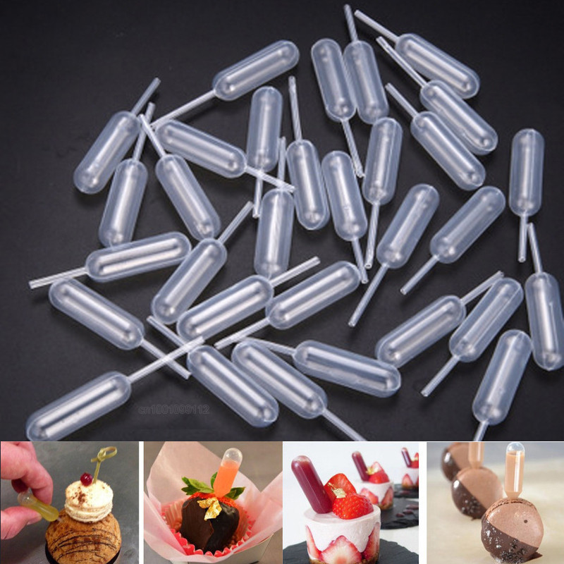 50PCS Mini Conta-Gotas Descartáveis De Geléia Para Cupcakes Molho De Aperto Pipetas De Transferência em Oferta na Shopee