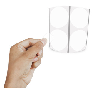 Etiqueta Redonda 4cm Transparente Com Tarja - Milheiro em Oferta na Shopee