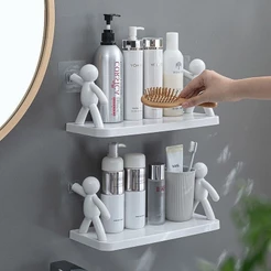 Kit 2 Suportes Organizador Cozinha Banheiro Plástico Com Adesivo FACE(entrega em 24 horas)