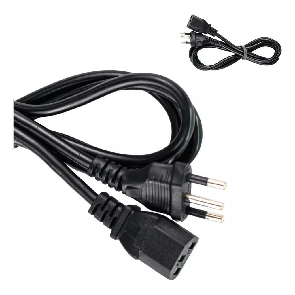 Cabo De Força Tripolar Atx 1.8m 10a Para Panela Elétrica Impressora Eletrodomésticos