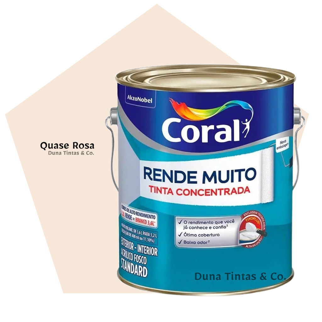 Tinta Coral Rende Muito Paredes e Tetos Quase Rosa 3,2L
