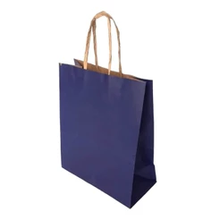 10~50 SACOLA DE PAPEL AZUL BIC 21,5X17,5X8,5 (LC) REF:5013 (CHOCO)
