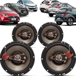 Kit Alto Falantes Dianteiros e Traseiros Hyundai HB20 HB20X 2012 até 2022 - Hurricane Platino 640w