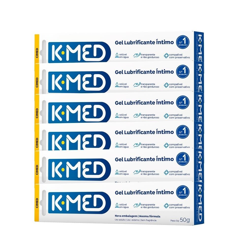 Kit c/ 6 unidades - Gel Lubrificante Íntimo K-med 50g em Oferta na Shopee