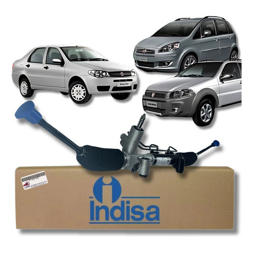 Caixa Direção Hidráulica - Fiat Strada / Palio / Siena / Idea 2001 A 2017 2018 2019 2020 - Indisa