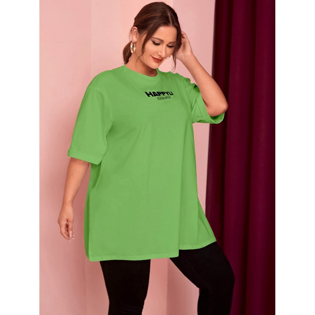 Blusa Academia Oversized Camiseta Plus Size Estampa Unissex Frase Motivacional Happyli Ever After