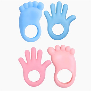 Kit Mordedor Pezinho e Mãozinha para Bebe Macio Anti Stress  Azul/Rosa Tutti-frutti em Oferta na Shopee