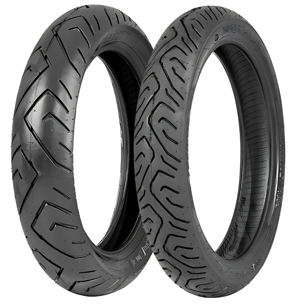 Par Pneu 100/80-17 + 140/70-17 Fazer Fz15 Sem Camara Sport Technic