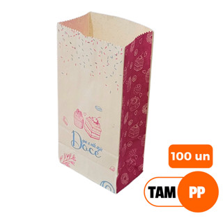Saco Kraft Delivery Doces Tam PP c/ 100 un Cor Off White em Oferta na Shopee