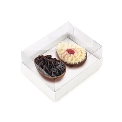 Caixa Para Dois Meio Ovos De 50g Páscoa - Branco - 10,5x8x5cm - 6 unidades - Cromus - Rizzo