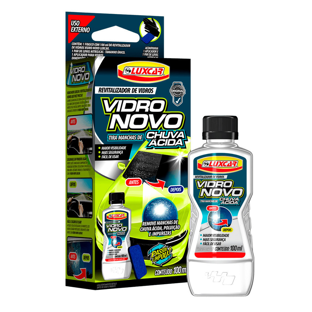 Removedor E Restaurador de Manchas de Chuva Ácida No Vidro E Repelente à água LuxCar 100ml - Spare Parts and Accessories for Vehicles