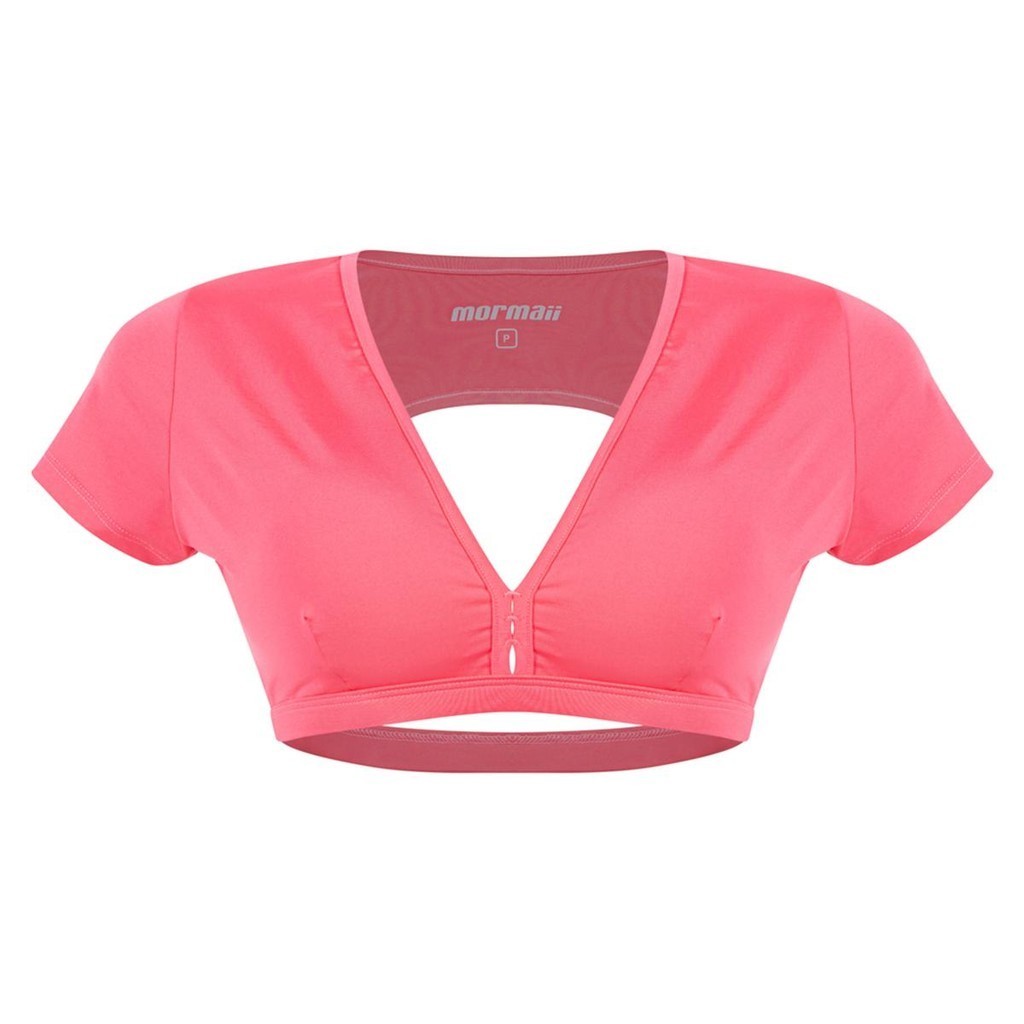 Top Cropped Feminino Manga Beach Sports Liso Rosa - Mormaii