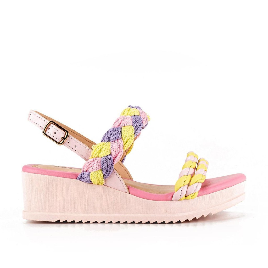 Sandália Pink Cats Infantil Anabela em Oferta na Shopee