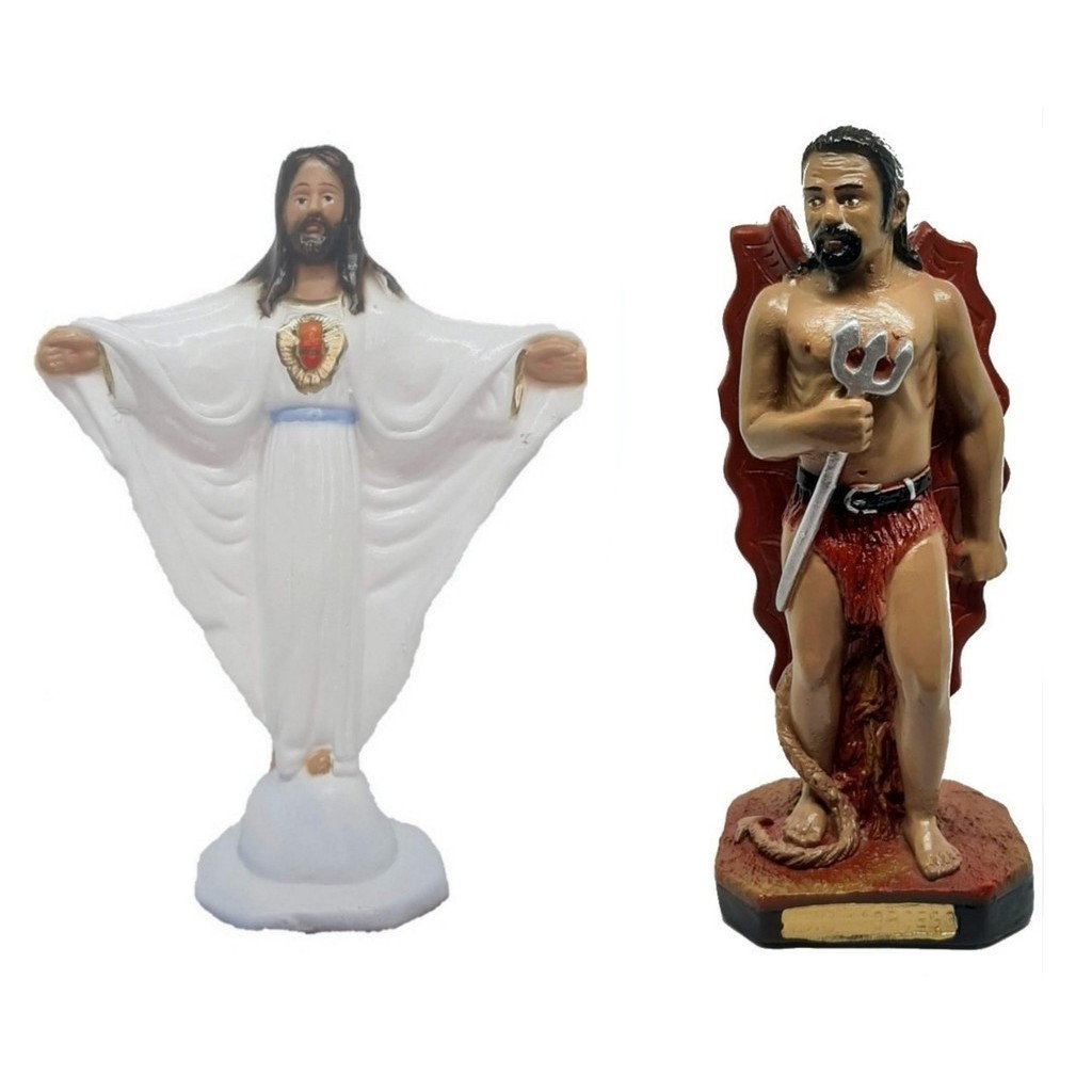 Imagem Orixá Oxalá E Exu Morcego Candomblé Umbanda Estátua