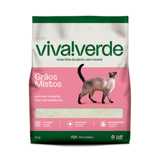 Areia Higiênica Biodegradável Viva Verde Grãos Mistos Gatos 4kg em Oferta na Shopee