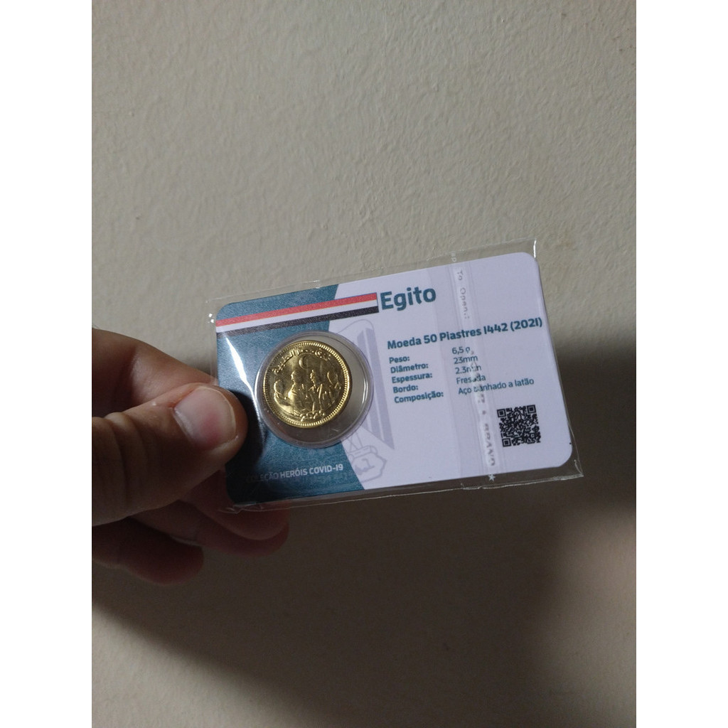 Blister Com Moeda Do Egito Valor 50 Piastres Ano 2021