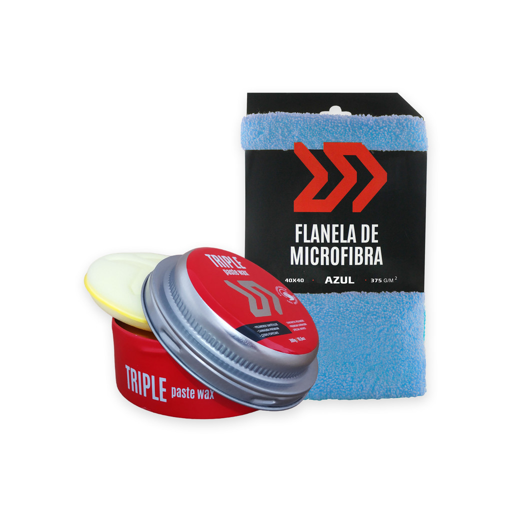 Kit Cera Triple 300g + Flanela Premium 40x40cm Autoamerica