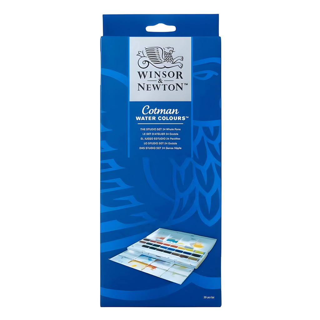 Estojo Aquarela Cotman Winsor & Newton Pastilha Studio Set 24 Cores