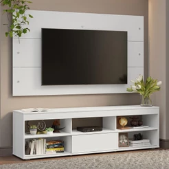 Rack com Painel para TV até 65 Polegadas Branco Orlando Madesa
