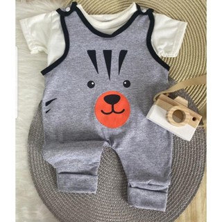 Kit Macacão para bebê urso com camiseta em Oferta na Shopee